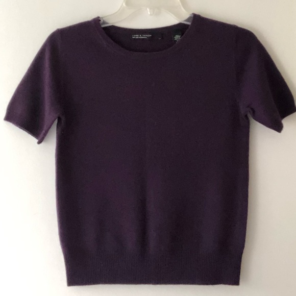 Plum cashmere t shirt - Picture 1 of 7
